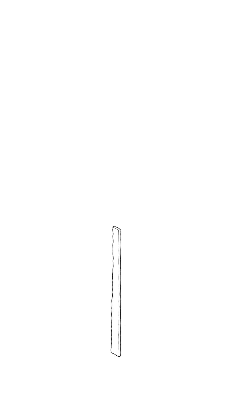 Black line sketch of 1 timber length