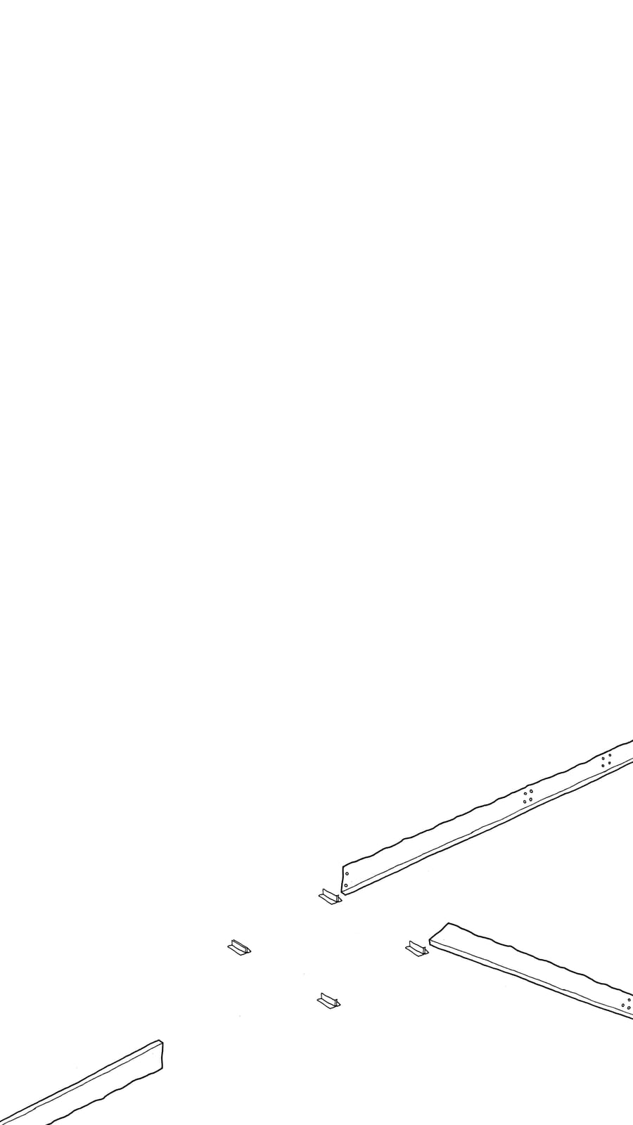 Black line sketch of all timber lenghs being taken away
